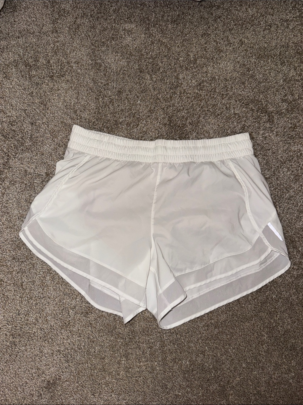 Athleta White Running Shorts with Elastic Waistband